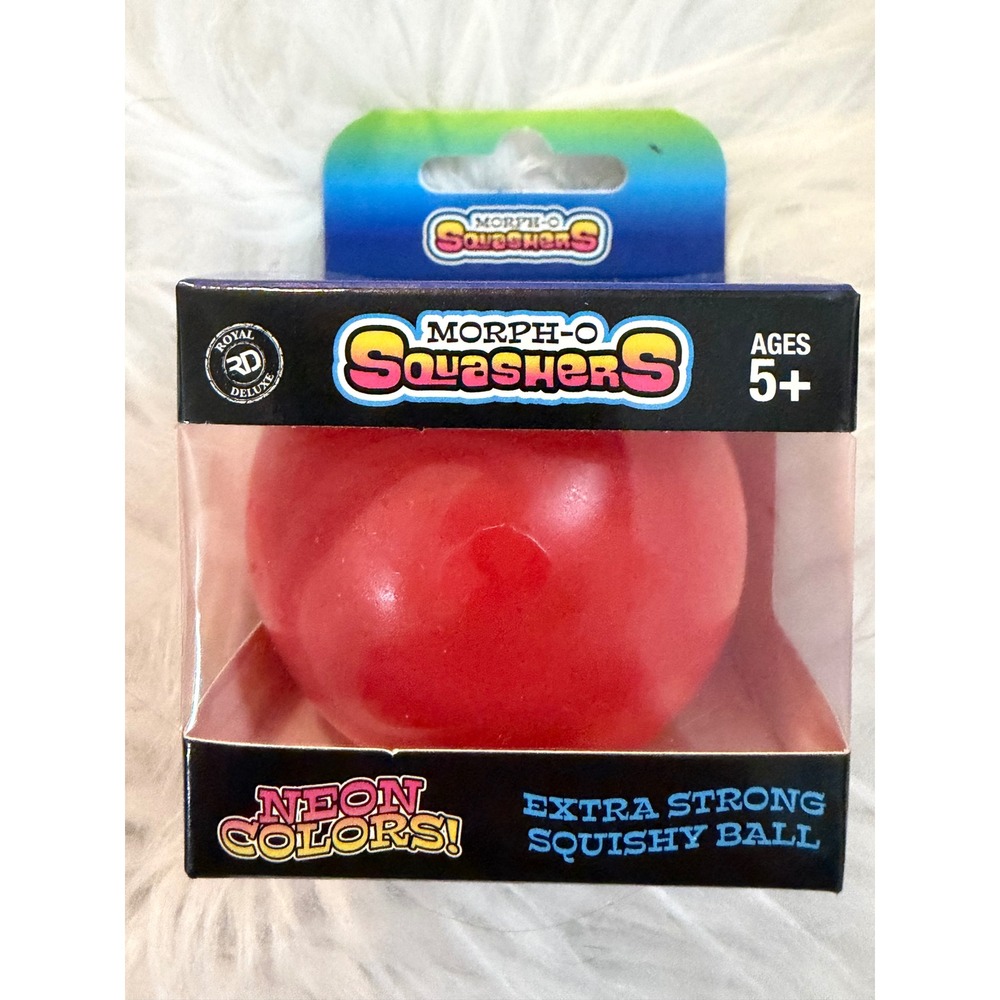 Morph-O Squashers Extra Strong Squishy Ball Neon Red Stress Relief Fidget Toy